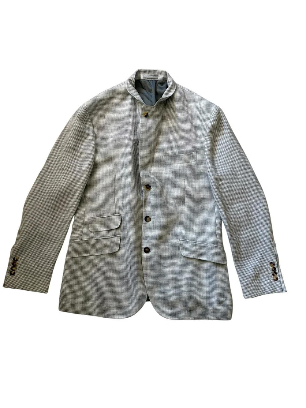 NWT Brunello Cucinelli Linen Delave PDP Cavallo Blazer Jacket 52 IT/42 US Gray